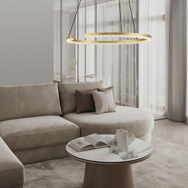 Lustra Greamy 30W 3000K, Auriu si Aluminiu Nova Luce