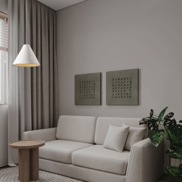 Lustra Joelle 12W, Alb si Papier-mache Nova Luce