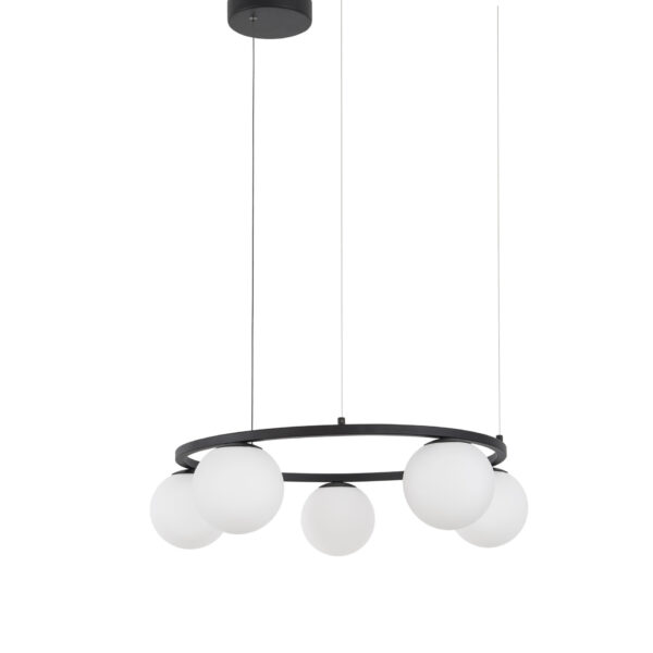 Lustra Joline 35W 3000K, Negru, Alb si Sticla, Aluminiu, Metal Nova Luce