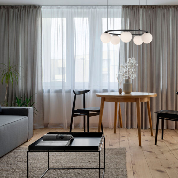 Lustra Joline 35W 3000K, Negru, Alb si Sticla, Aluminiu, Metal Nova Luce
