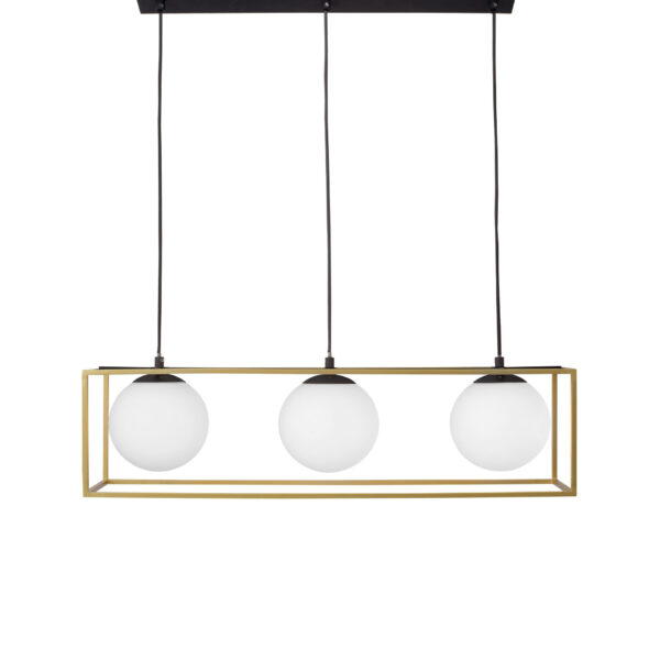 Lustra Juliet 15W, Negru, Alb, Alama si Sticla, Metal Nova Luce