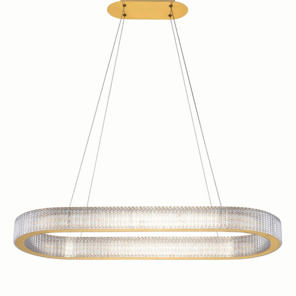Lustra Kinara 70W 3000K, Auriu si Aluminiu, Acrilic, Otel inoxidabil Nova Luce