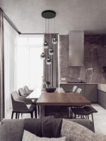 Lustra Kita 28W 3000K, Negru si Sticla, Metal Nova Luce