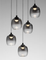 Lustra Kita 28W 3000K, Negru si Sticla, Metal Nova Luce