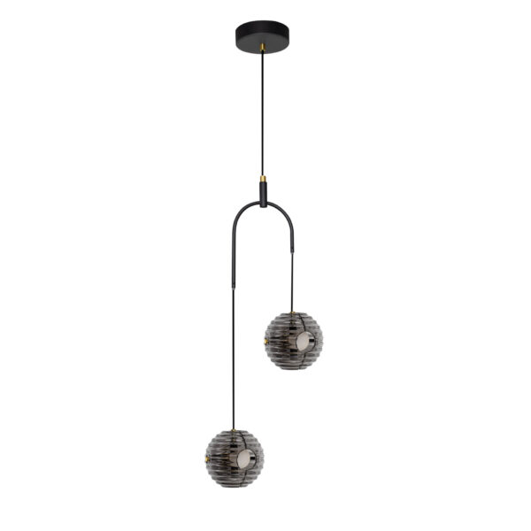 Lustra Las 20W 3000K, Gri si Sticla, Metal Nova Luce