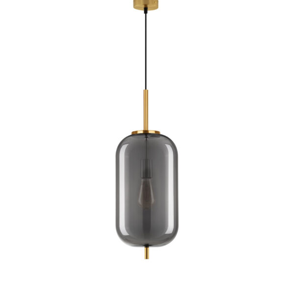 Lustra Lato 12W, Auriu, Fumuriu si Sticla, Metal, Textil Nova Luce