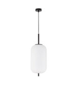 Lustra Lato 12W, Negru, Alb si Sticla, Metal, Textil Nova Luce