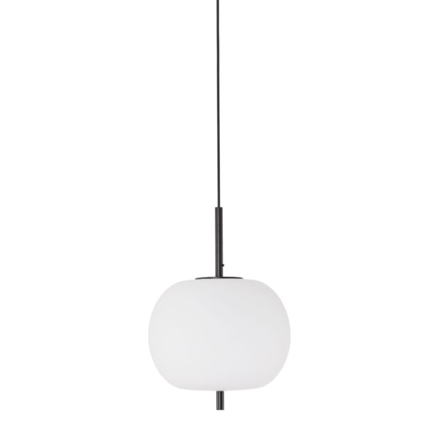 Lustra Lato 12W, Negru, Alb si Sticla, Metal, Textil Nova Luce