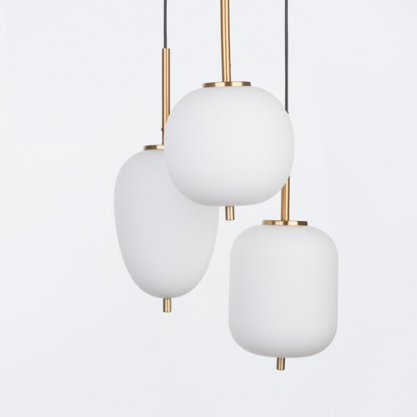 Lustra Lato 15W, Alb, Auriu si Sticla, Metal, Textil Nova Luce