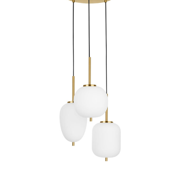 Lustra Lato 15W, Alb, Auriu si Sticla, Metal, Textil Nova Luce