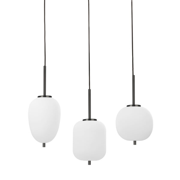 Lustra Lato 15W, Negru, Alb si Sticla, Metal, Textil Nova Luce