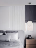 Lustra Lato 5W, Negru, Alb si Sticla, Metal, Textil Nova Luce