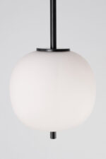 Lustra Lato 5W, Negru, Alb si Sticla, Metal, Textil Nova Luce