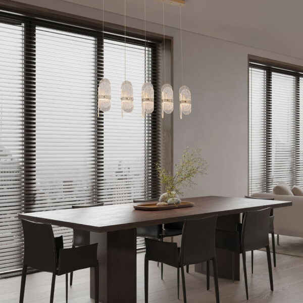 Lustra Lucien 34W 2700 K, Auriu si Sticla, Metal Nova Luce