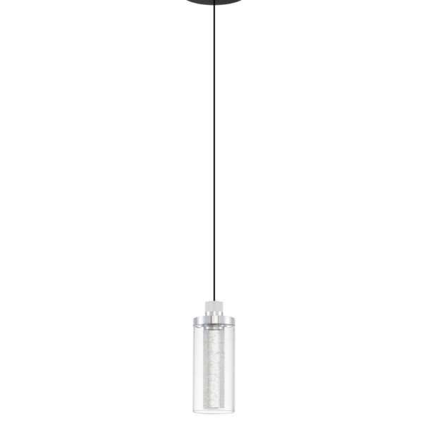 Lustra Lune 9W 3000K, Negru, Crom si Otel, Sticla, Aluminiu Nova Luce