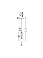 Lustra Lune 9W 3000K, Negru, Crom si Otel, Sticla, Aluminiu Nova Luce
