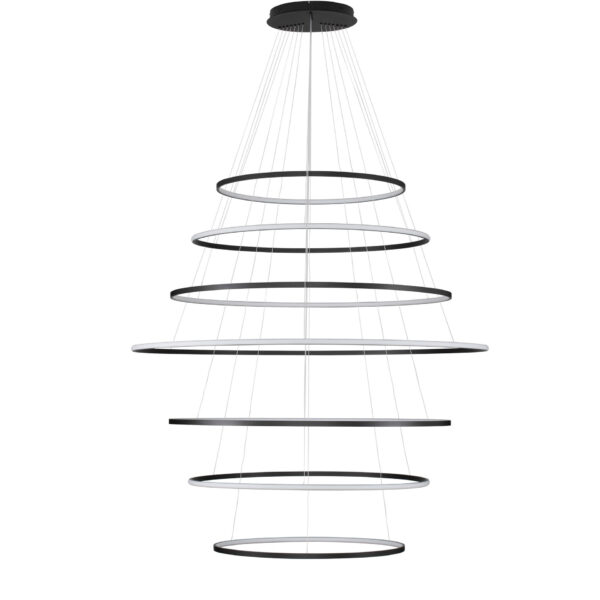 Lustra Maelo 260W 3000 | 2700 | 4000K, Negru si Aluminiu, Silicon Nova Luce