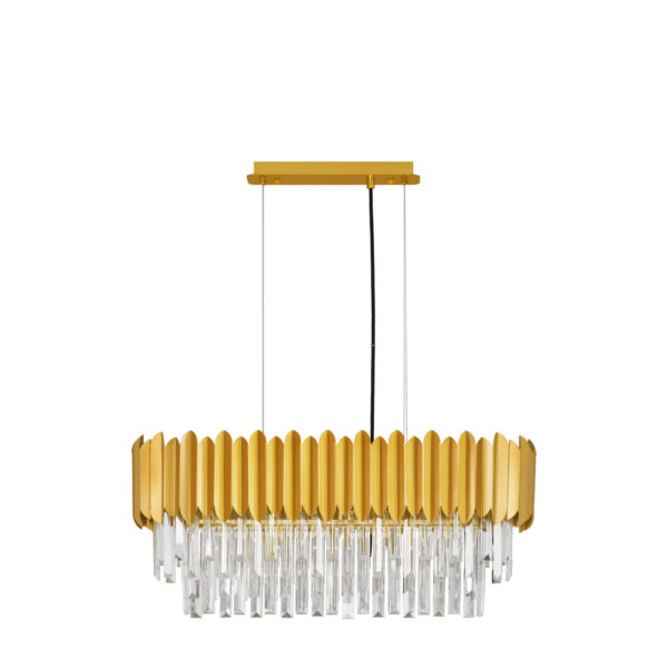 Lustra Magnolia 25W, Auriu si Aluminiu, Cristal Nova Luce