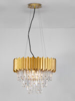 Lustra Magnolia 30W, Auriu si Aluminiu, Cristal Nova Luce