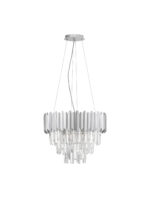 Lustra Magnolia 30W, Crom si Aluminiu, Cristal Nova Luce