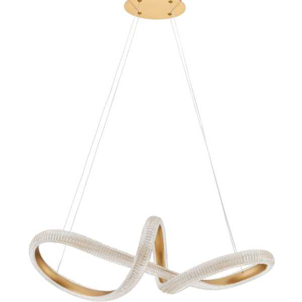 Lustra Medora 42W 3000K, Auriu si Aluminiu, Acrilic Nova Luce