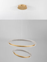 Lustra Medora 42W 3000K, Auriu si Aluminiu, Acrilic Nova Luce