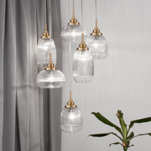 Lustra Mond 30W, Auriu, Transparent si Sticla, Metal Nova Luce
