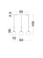 Lustra Monet 36W, Alb, Auriu si Sticla, Metal Nova Luce
