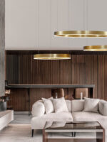 Lustra Motif 60W 3000K, Auriu si Aluminiu, Acrilic Nova Luce