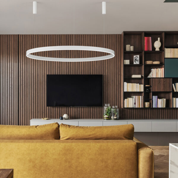 Lustra Motif 80W 3000K, Alb si Aluminiu, Acrilic Nova Luce