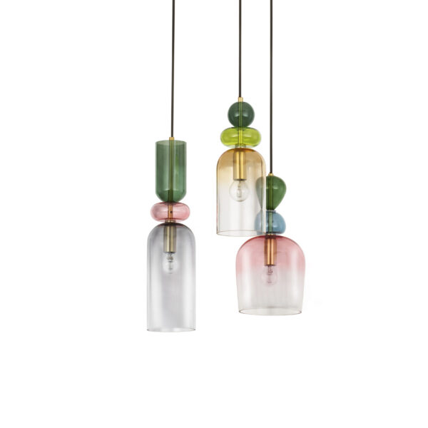 Lustra Murano 15W, Gri si Sticla, Metal Nova Luce