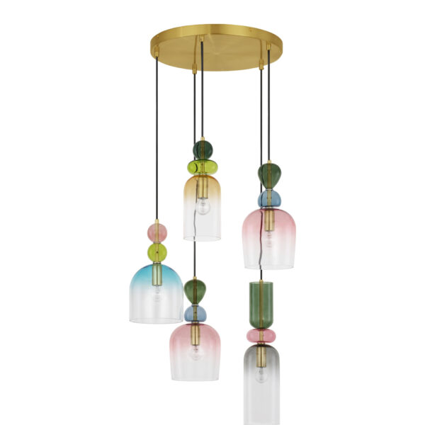 Lustra Murano 25W, Gri si Sticla, Metal Nova Luce