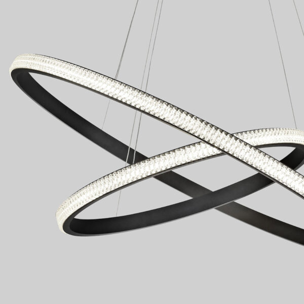 Lustra Nager 45W 3000K, Negru si Aluminiu, Acrilic Nova Luce