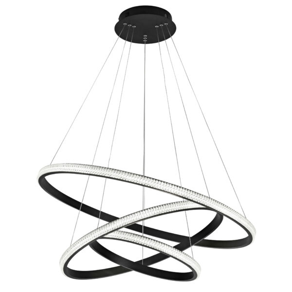 Lustra Nager 62W 3000K, Negru si Aluminiu, Acrilic Nova Luce