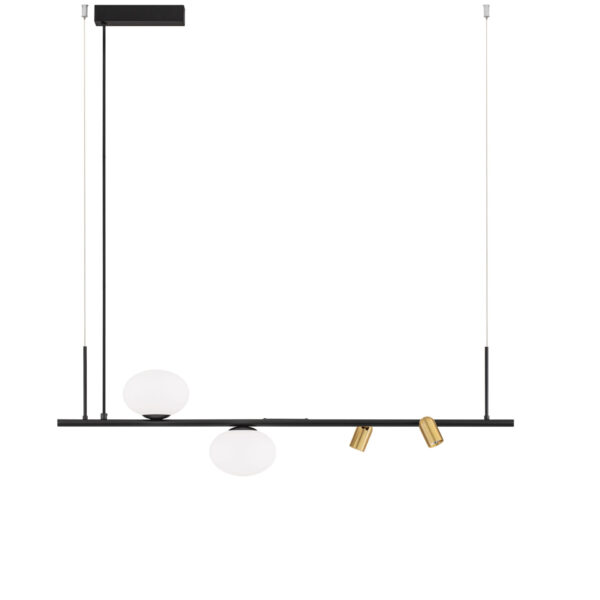 Lustra Noble 20W 3000K, Negru si Sticla, Metal Nova Luce
