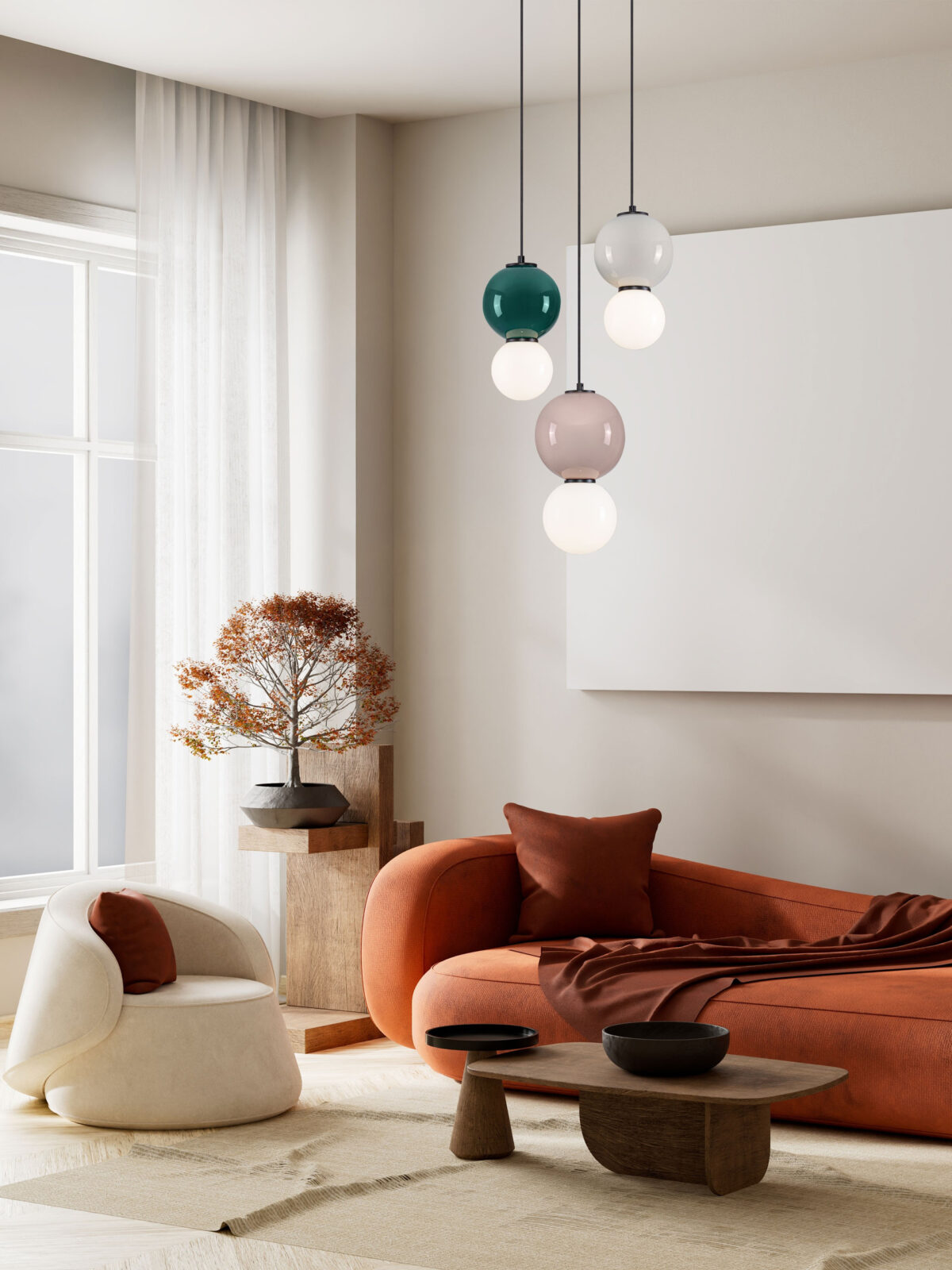 Lustra Noesis 14W 3000K, Gri si Sticla, Metal, Portelan Nova Luce