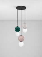 Lustra Noesis 14W 3000K, Gri si Sticla, Metal, Portelan Nova Luce