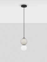 Lustra Noesis 4W 3000K, Gri si Sticla, Metal, Portelan Nova Luce