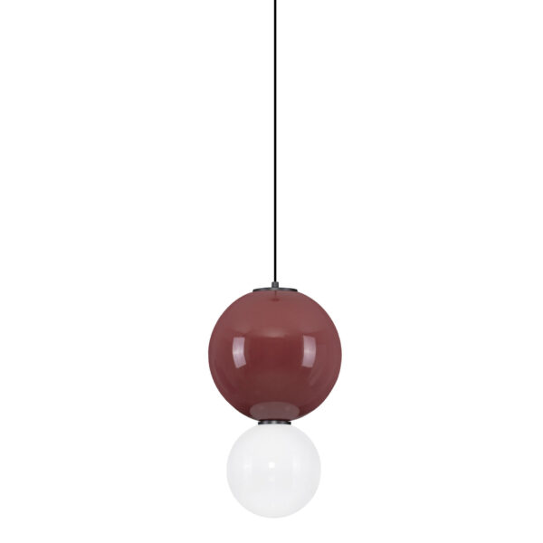 Lustra Noesis 7W 3000K, Bordo si Sticla, Metal, Portelan Nova Luce