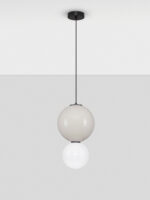 Lustra Noesis 7W 3000K, Gri si Sticla, Metal, Portelan Nova Luce