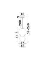 Lustra Noesis 7W 3000K, Gri si Sticla, Metal, Portelan Nova Luce