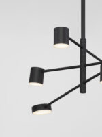 Lustra Nordik 28W 3000K, Negru si Aluminiu, Acrilic Nova Luce