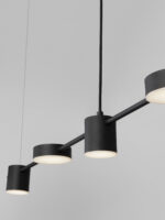 Lustra Nordik 29W 3000K, Negru si Aluminiu, Acrilic Nova Luce