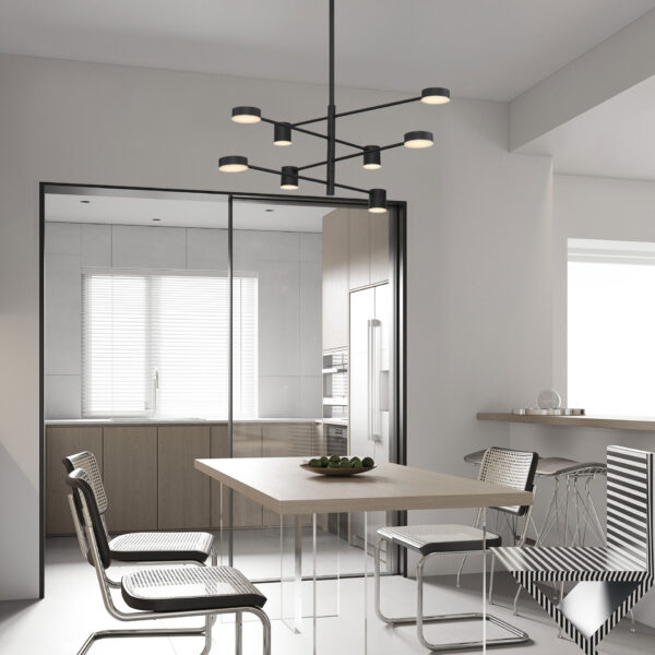 Lustra Nordik 40W 3000K, Negru si Aluminiu, Acrilic Nova Luce
