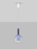 Lustra Nostos 6W 3000K, Alb, Albastru si Sticla, Metal Nova Luce