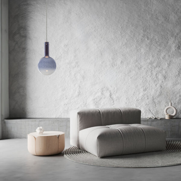 Lustra Nostos 6W 3000K, Alb, Albastru si Sticla, Metal Nova Luce