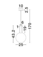Lustra Nostos 6W 3000K, Alb, Roz si Sticla, Metal Nova Luce