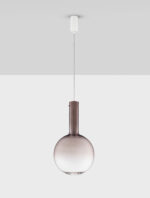 Lustra Nostos 8W 3000K, Alb, Maro si Sticla, Metal Nova Luce