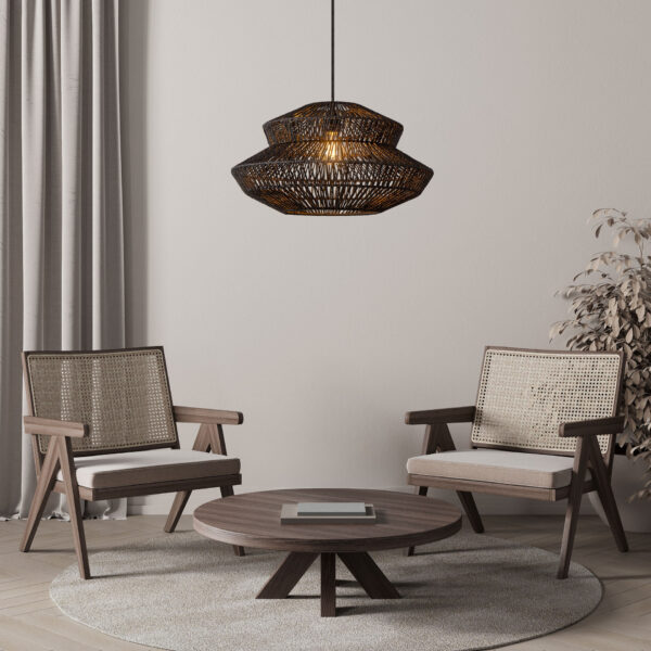 Lustra Nua 12W, Negru si Otel, Furtun luminos Nova Luce