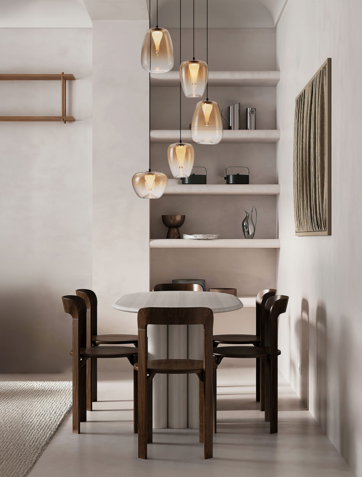Lustra Oblo 18W 3000K, Negru, Chihlimbariu si Sticla, Metal Nova Luce
